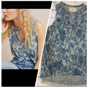 Anthro Vanessa Virginia metallic floral top